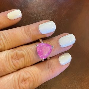 Sterling Silver Ring with Pink Stone